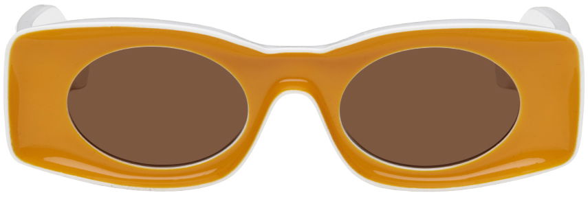 Слънчеви очила Loewe Yellow & White Paula's Ibiza Sunglasses Жълто | LW40033I@4939E, 0