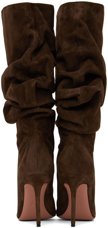 Облекло Amina Muaddi Amina Muaddi Jahleel Suede Slouch Boots Кафяво | JAHLEEL BOOTIE ST SUEDE, 1