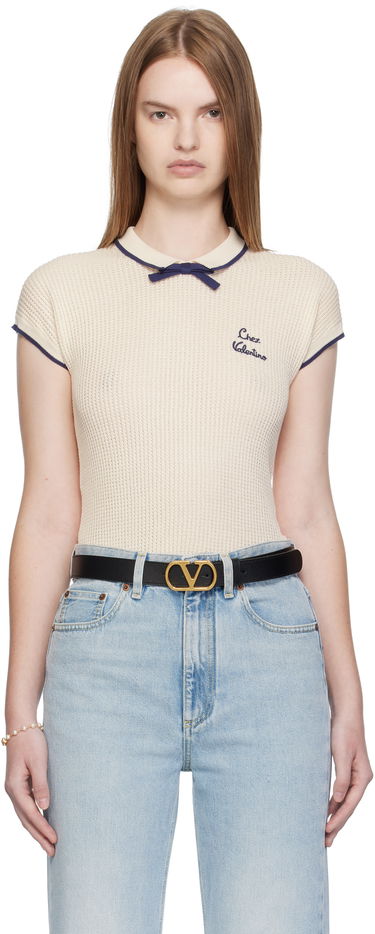 Тениски и потници Valentino Valentino Cotton Knit Top Бежово | 7B3KC66T9JV, 0