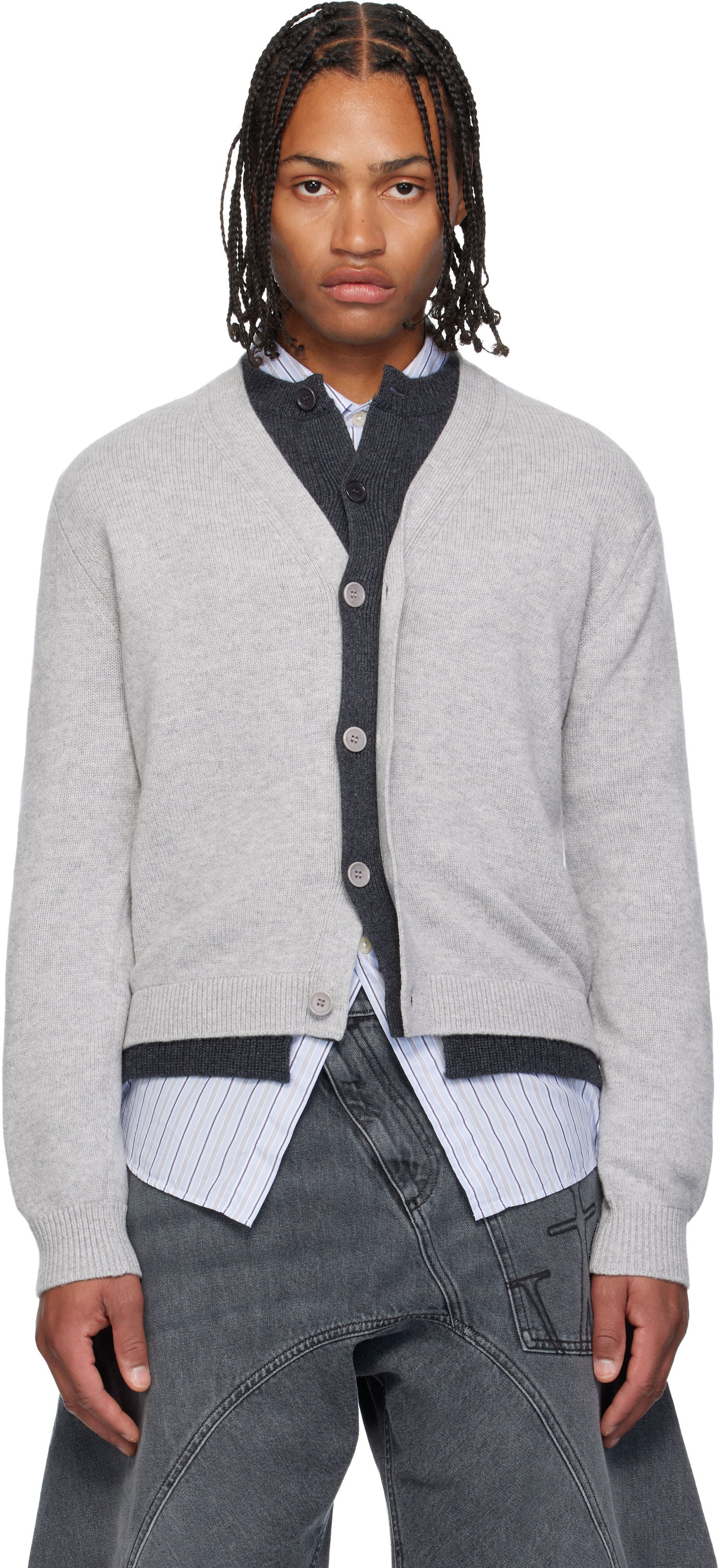 Пуловер JW Anderson JW Anderson Layered Cardigan Сиво | KW1434-YN0423, 0