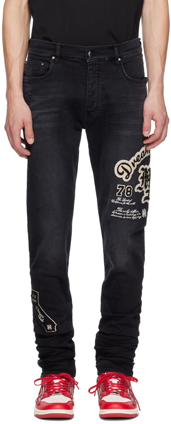 Дънки AMIRI Black Dream Team Skinny Jeans Черно | AMDNSY1065, 0