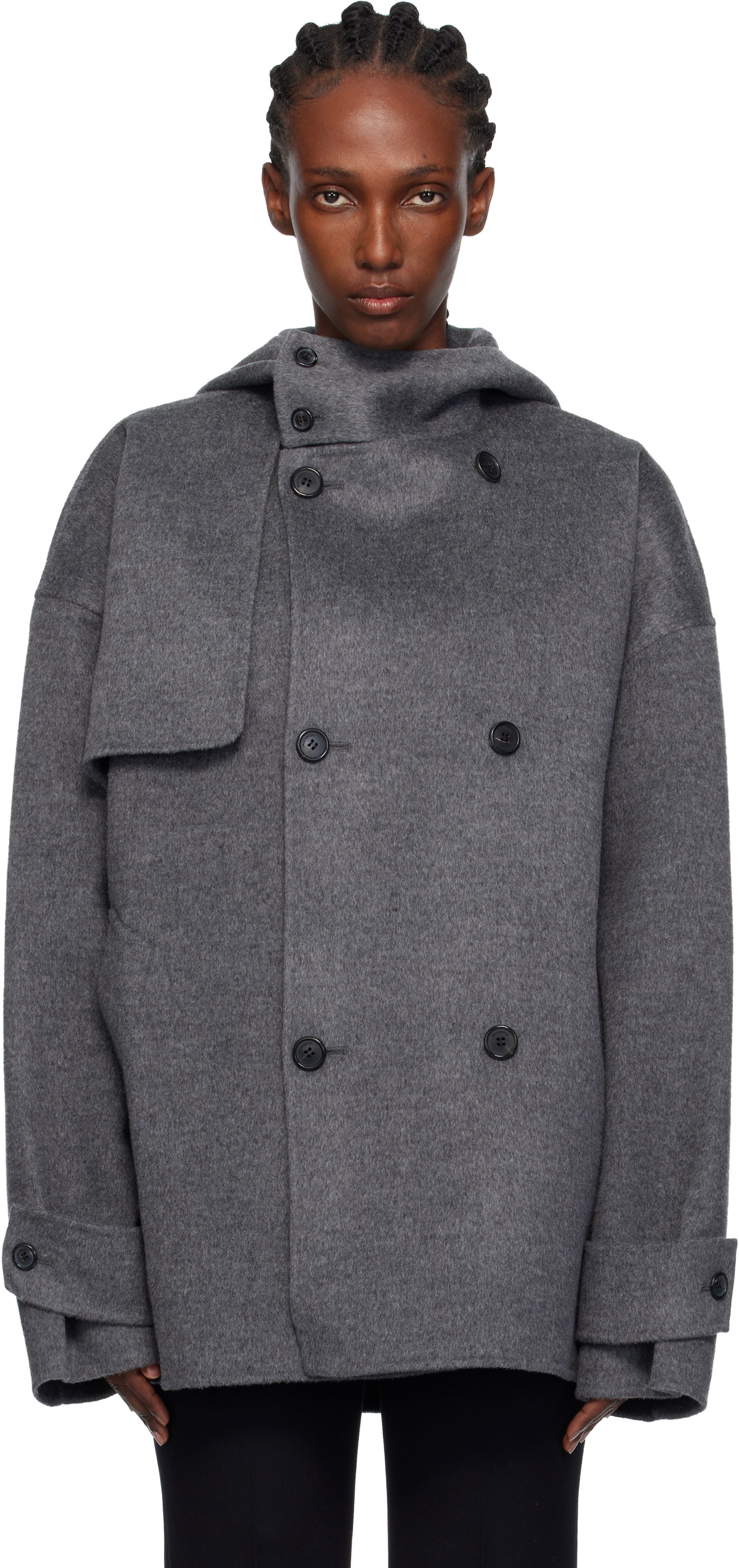 Палта JW Anderson JW Anderson Oversized Peacoat Сиво | CO0343-PG1559, 0