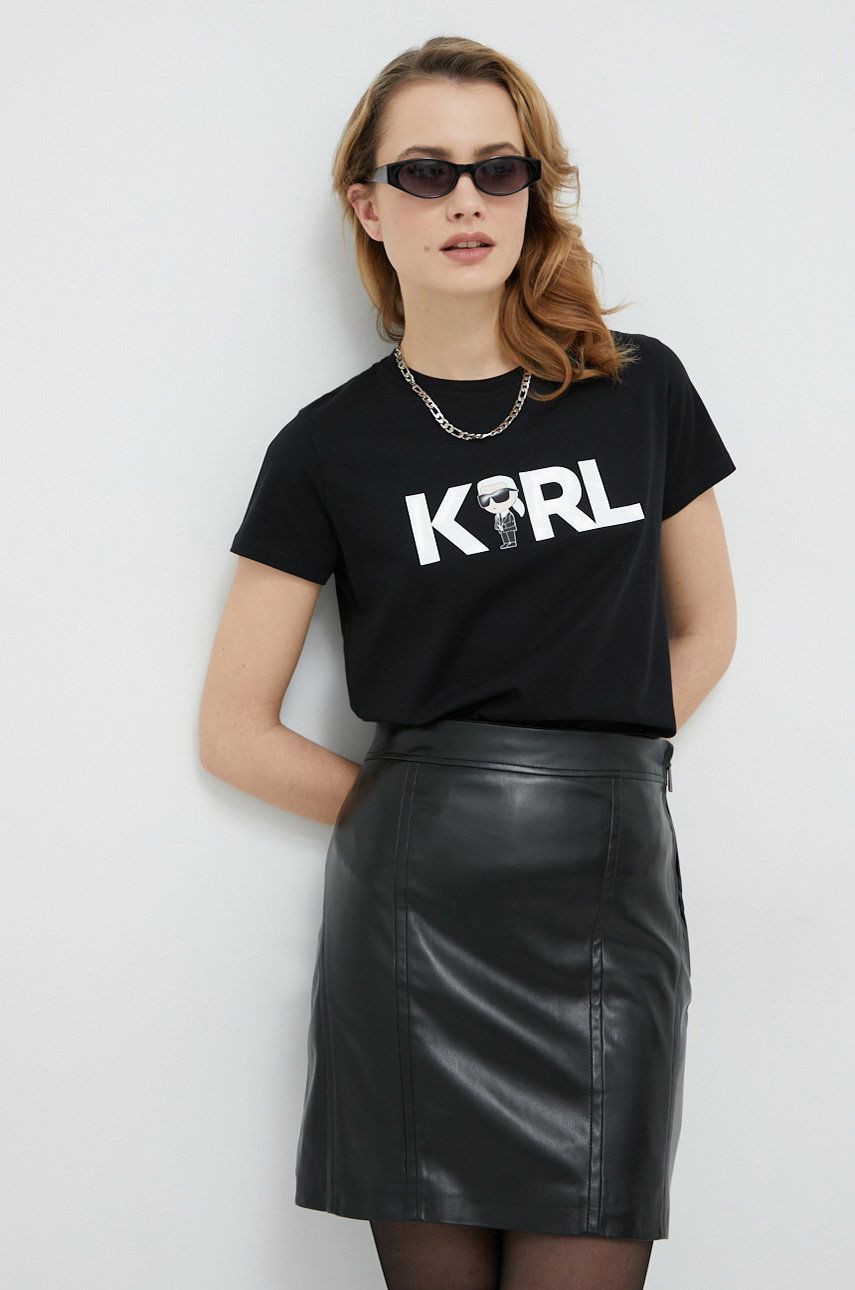 Тениска KARL LAGERFELD T-shirt Черно | 230W1706, 0