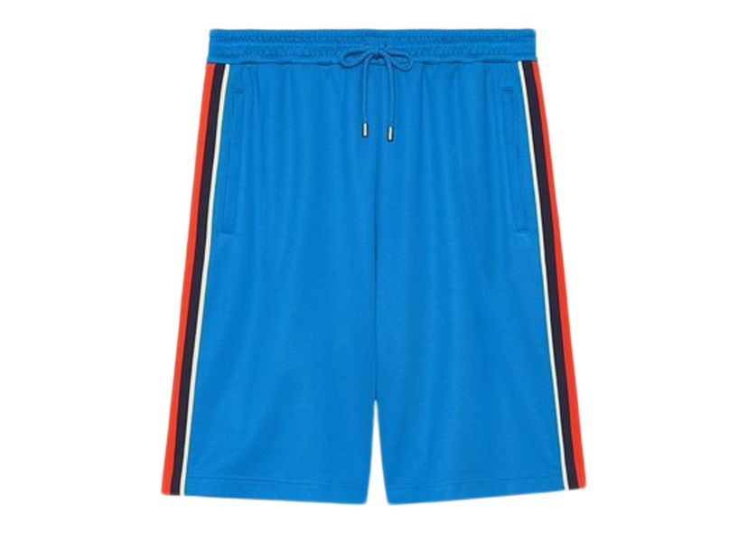 Къси панталони Gucci Technical Jersey Shorts Blue Синьо | 699599XJEES4658