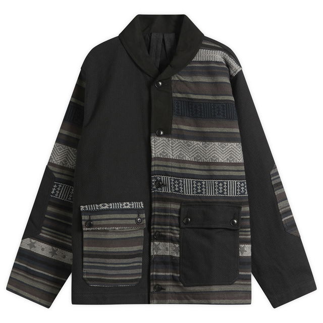 Upcycled Patchwork Shawl Collar Chore Jacket