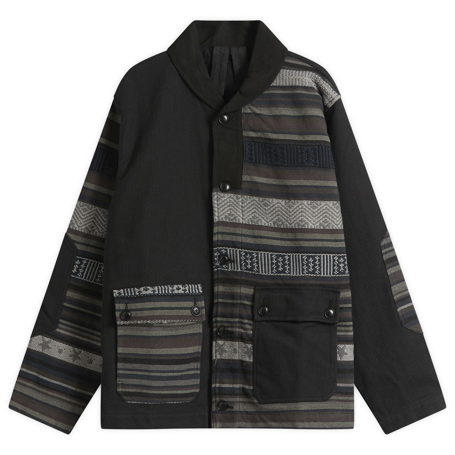 Яке Maharishi Upcycled Patchwork Shawl Collar Chore Jacket Многоцветен | 7142-BLK, 0