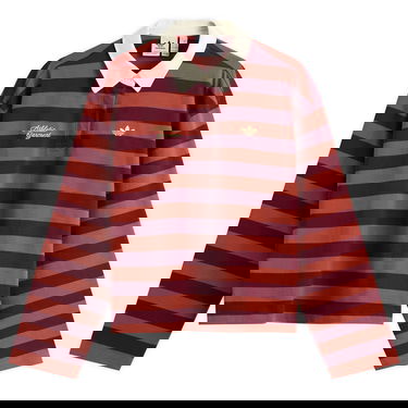 Поло тениска adidas Originals Long Sleeve Striped Polo Бургунди | KF2323, 1