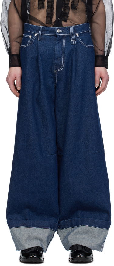 Дънки Simone Rocha Simone Rocha Embellished Puddle Jeans Синьо | 4131B 1231, 0