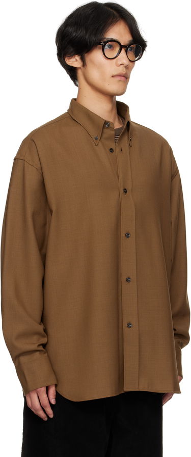 Риза Studio Nicholson Studio Nicholson Jude Button-Down Shirt Кафяво | JUDE SNM - 884, 1