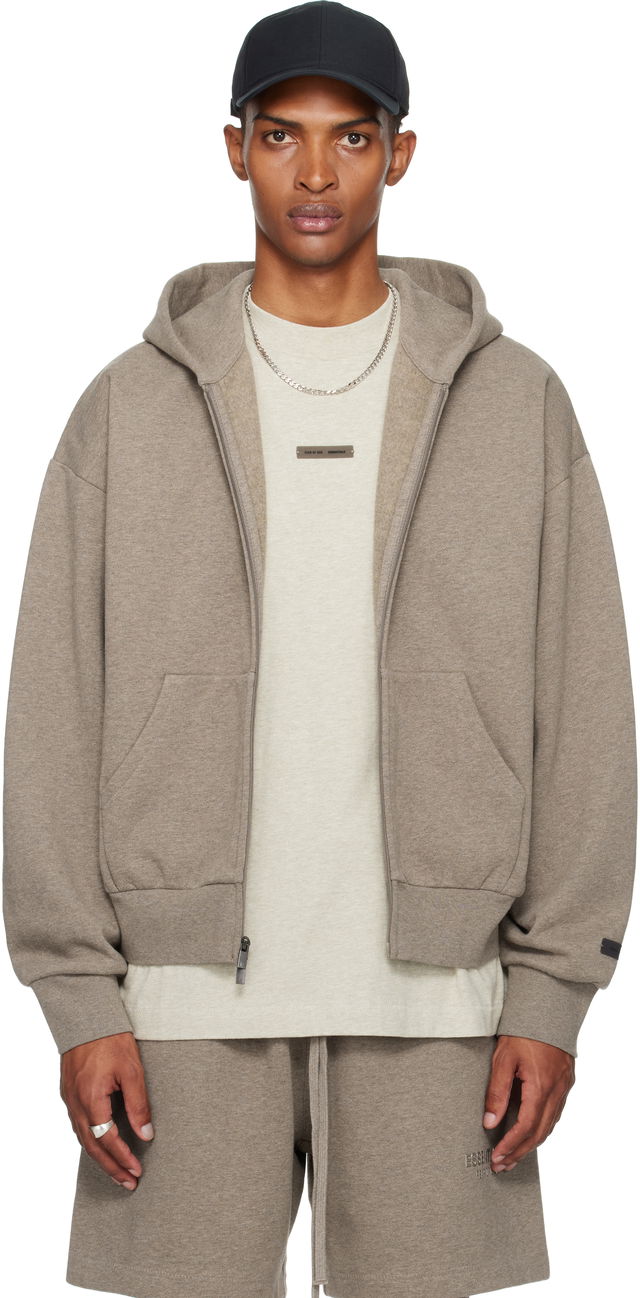 Fear of God ESSENTIALS Classic Fit Fleece Zip-Up Hoodie