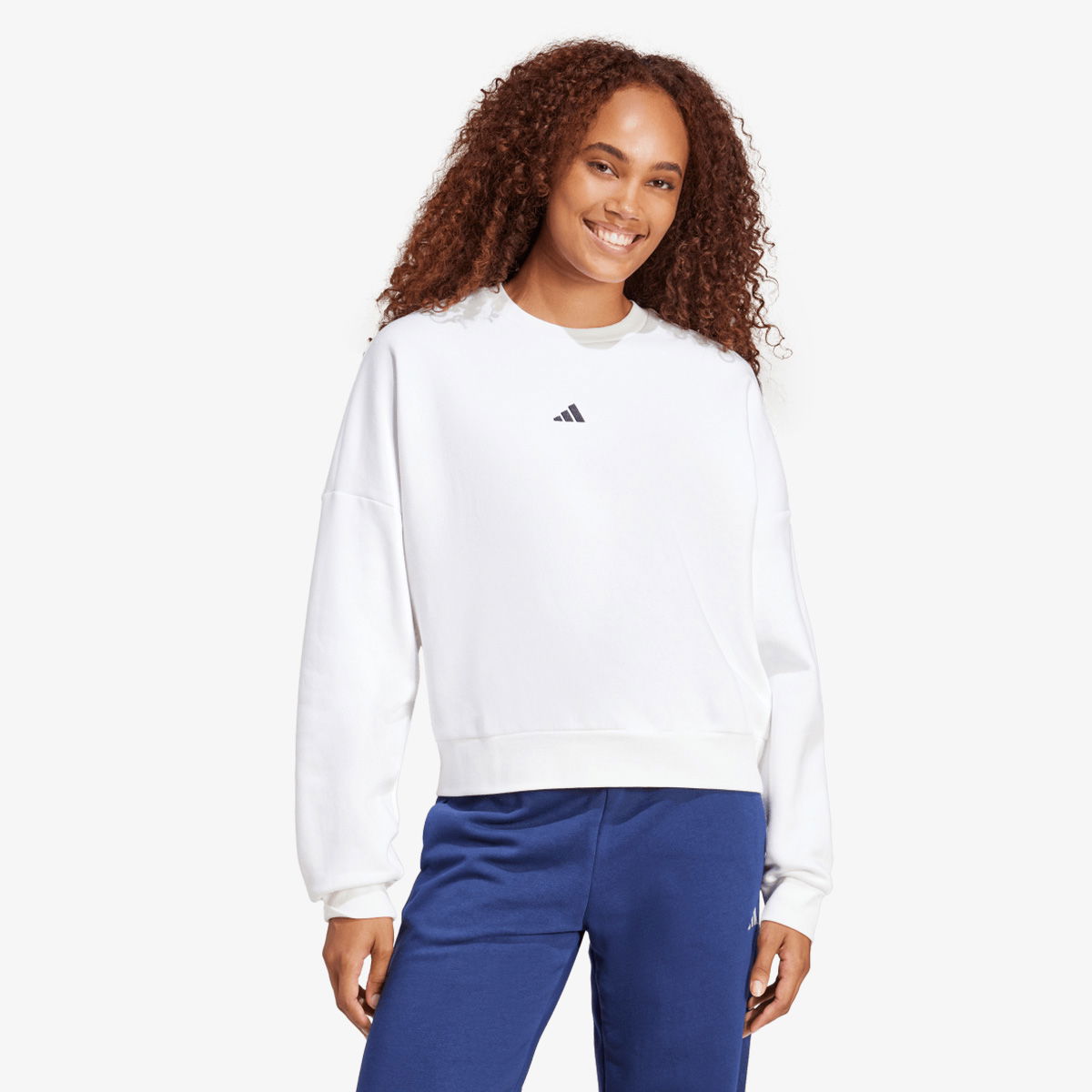 Суитчър adidas Originals Studio Lounge Fleece Cropped Sweatshirt Бяло | JI6059, 1