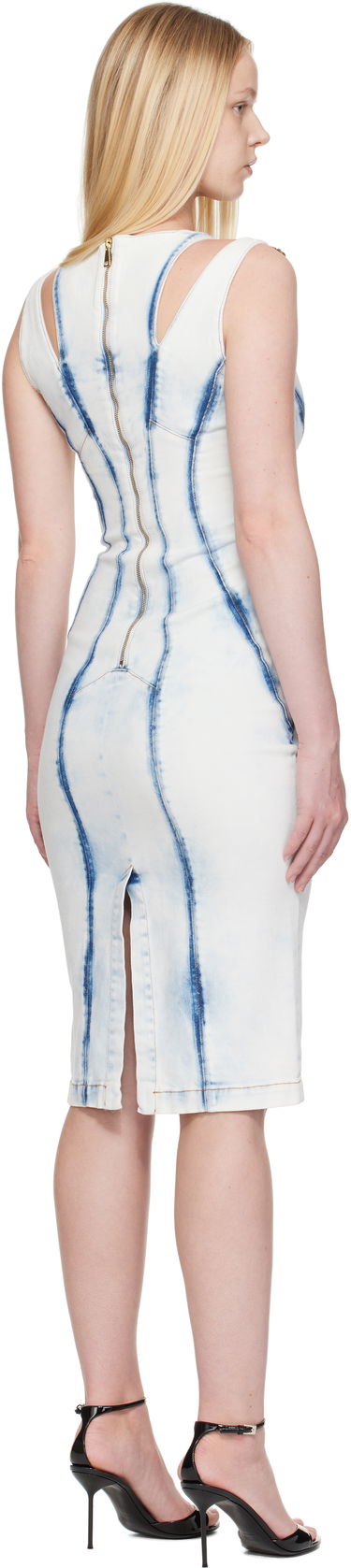 Pокля Versace Versace Jeans Couture Buckled Denim Minidress Синьо | E78HAO95R_EDW063RS5, 2