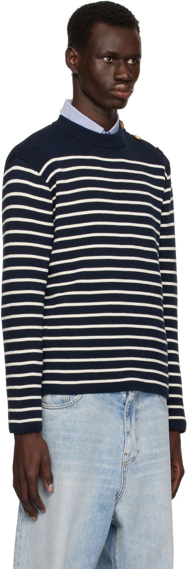Пуловер Valentino Valentino Striped Sweater Тъмно синьо | 6V3KC33MAR6, 1