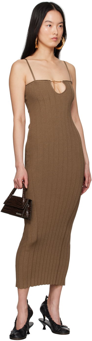 Дамска чанта Jacquemus Jacquemus 'The long Chiquito' Croc-Embossed Top Handle Bag Кафяво | 25E213BA004-4301, 3