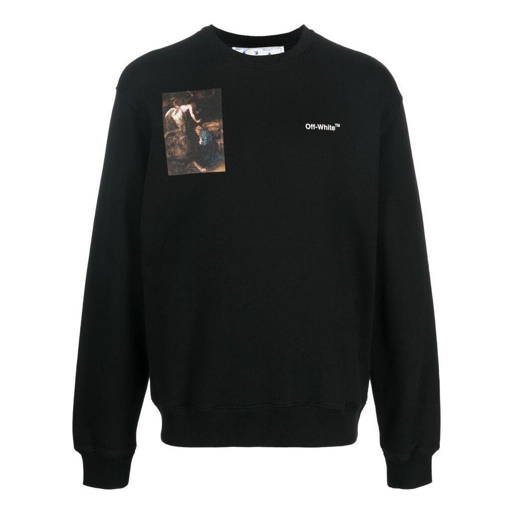 Пуловер Off-White Off-White Character Print Loose Fit Sweatshirt Черно | OMBA057C99FLE0111001, 0