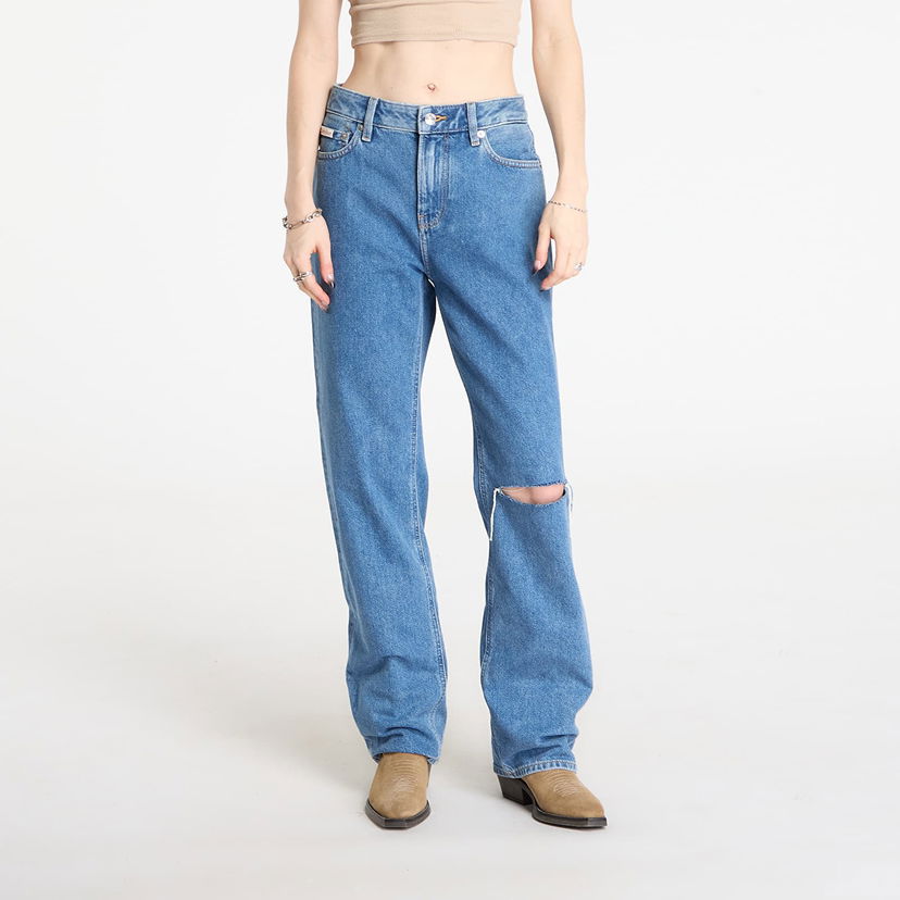 Дънки CALVIN KLEIN Calvin Klein 90S Distressed Knee Straight Jeans Синьо | LV047E609G VLC