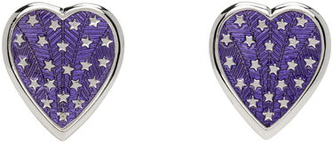 Обеци Chopova Lowena Chopova Lowena Silver Heart Shaped Earrings with Star Design Лилаво | 6505, 0