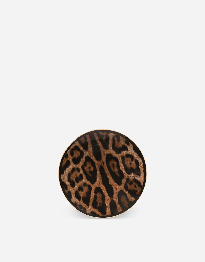 Домашен декор Dolce & Gabbana Dolce & Gabbana Oval Leopard Print Porcelain Decorative Box Многоцветен | TCC200TCAMUUL003