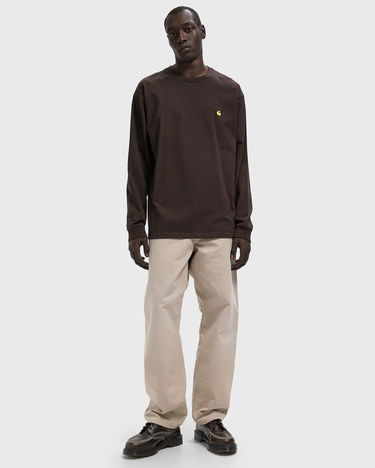 Тениска Carhartt WIP Long Sleeve Chase T-Shirt Кафяво | I026392-00W.XX, 1
