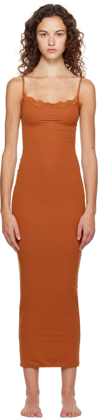 Pокля SKIMS SKIMS Fits Everybody Maxi Slip Dress Оранжево
 | DR-MAX-4125, 0