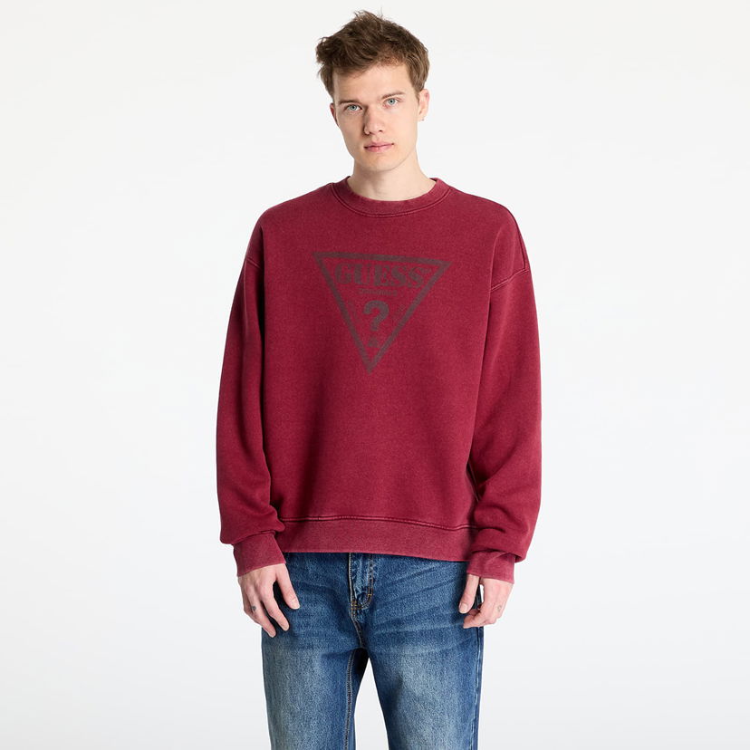 Суитчър GUESS Originals Go Vintage Triangle Crewneck Sweatshirt Бургунди | M4BQ11K9V31-F5E9