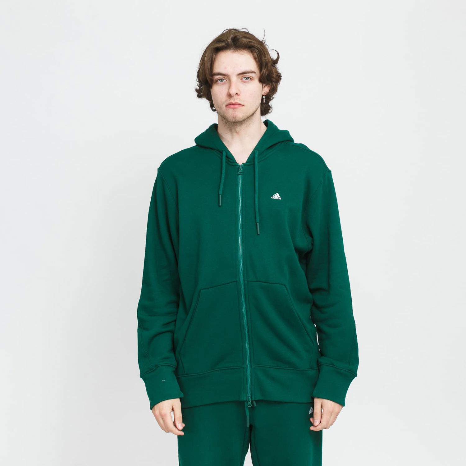 Суитчър adidas Originals Sportswear Comfy & Chill Full Zip Hoodie Зелено | H45370, 0