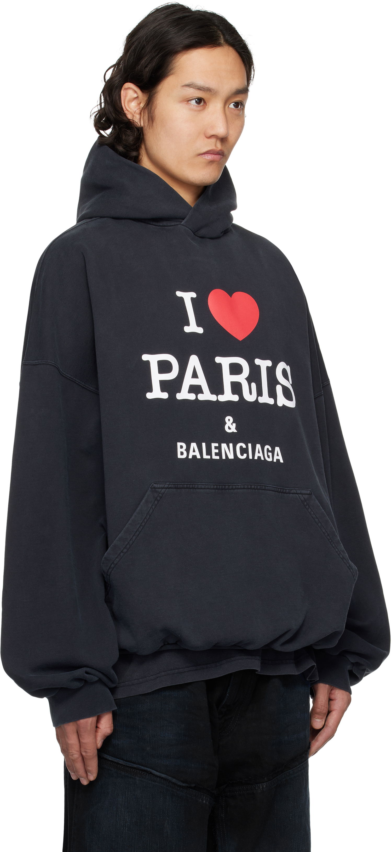 Суитчър Balenciaga Balenciaga 'I Love Paris & Balenciaga' Hoodie Черно | 803265TRVM6, 1
