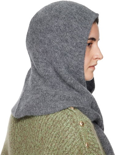 Шапка GANNI Soft Wool Balaclava Сиво | A6475, 4