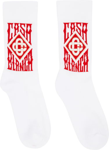 Чорапи Casablanca Casablanca Gothic Logo Socks Бяло | AS25-ACC-010-01, 0