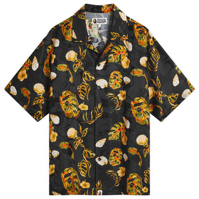 A Bathing Ape Vacation Pattern Open Collar Shirt