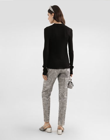 Панталони Dolce & Gabbana Floral Jacquard Trousers Металик | FTAM2ZFJZALS0998, 2