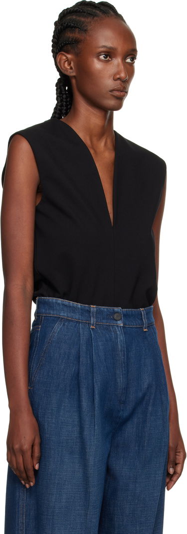 Потник LANVIN Lanvin Jersey Plunging Neckline Top Черно | RW-TO0006-6109-E25, 1