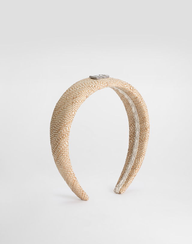 Dolce & Gabbana Raffia Canvas Headband with Logo