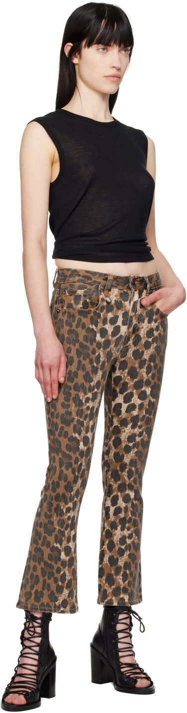 Дънки R13 R13 Leopard Print Kick Fit Jeans Кафяво | R13W0009-D278A, 3