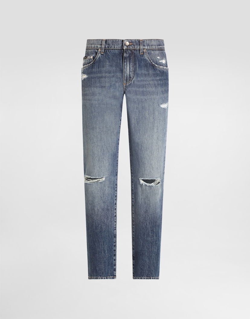 Дънки Dolce & Gabbana Classic Cotton Jeans With Distressing Синьо | GP02XDG8ME8S9001