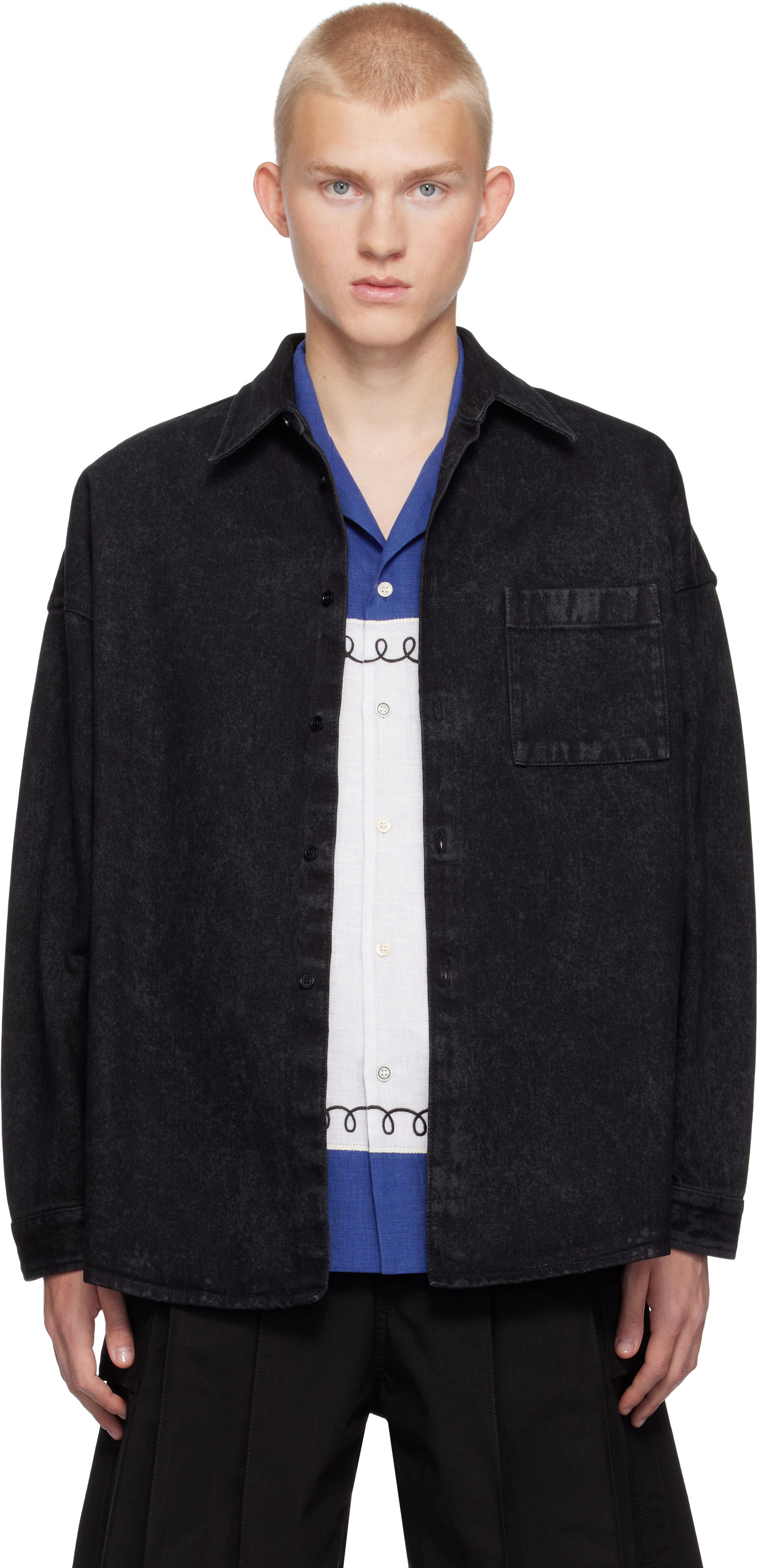 Риза Marni Faded Denim Shirt Черно | CUJU0061A2 USCV35, 0