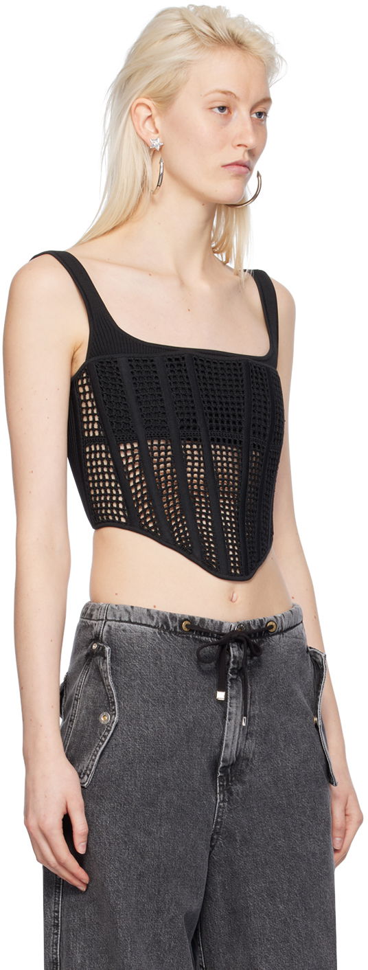Потник Dion Lee Knitted Square Neck Tank Top Черно | A7768PS24, 1