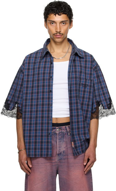 Риза Martine Rose Martine Rose Lace Overshirt Синьо | 478WS28527, 0