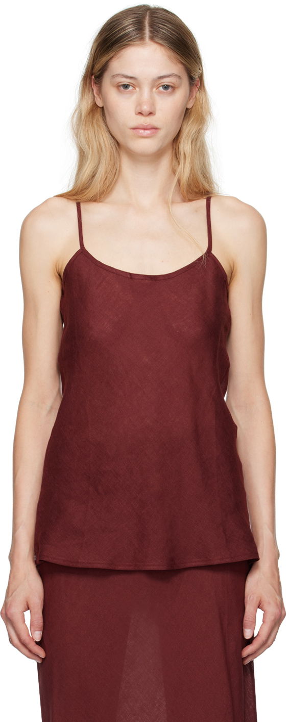 Потник Baserange Baserange Dydine Linen Tank Top Бургунди | TODY-LI-AU24