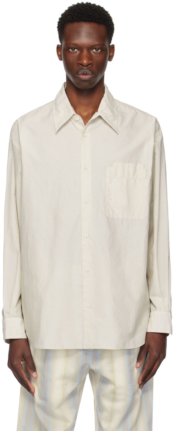 Риза LEMAIRE LEMAIRE Double Pocket Shirt Бяло | SH1089 LF1209