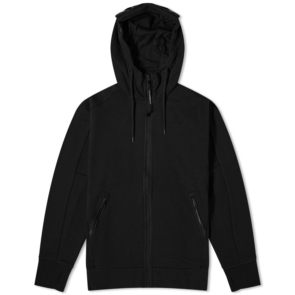 Суитчър C.P. Company Diagonal Raised Fleece Goggle Zipped Hoodie Черно | CMSS082A-005086W-999, 0