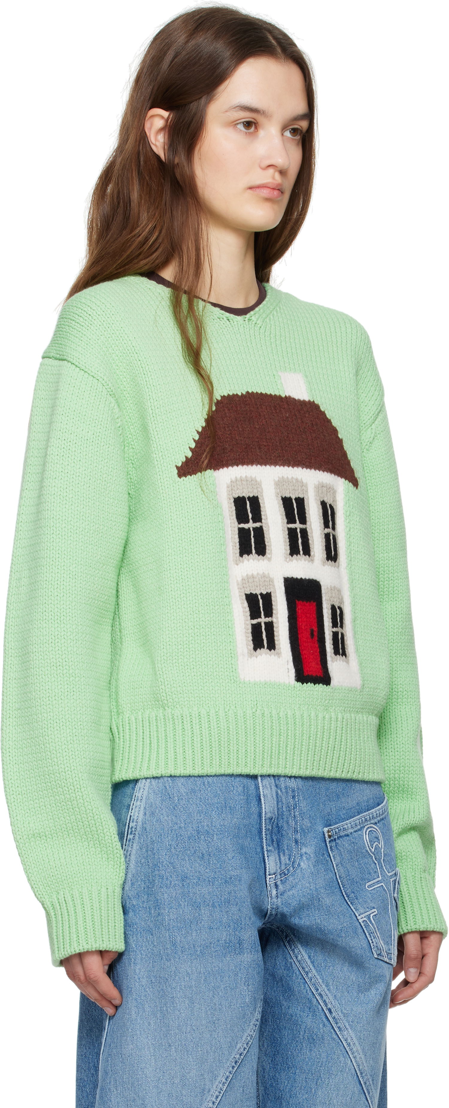 Пуловер JW Anderson JW Anderson House Graphic Sweater Зелено | KW1404-YN0417, 1