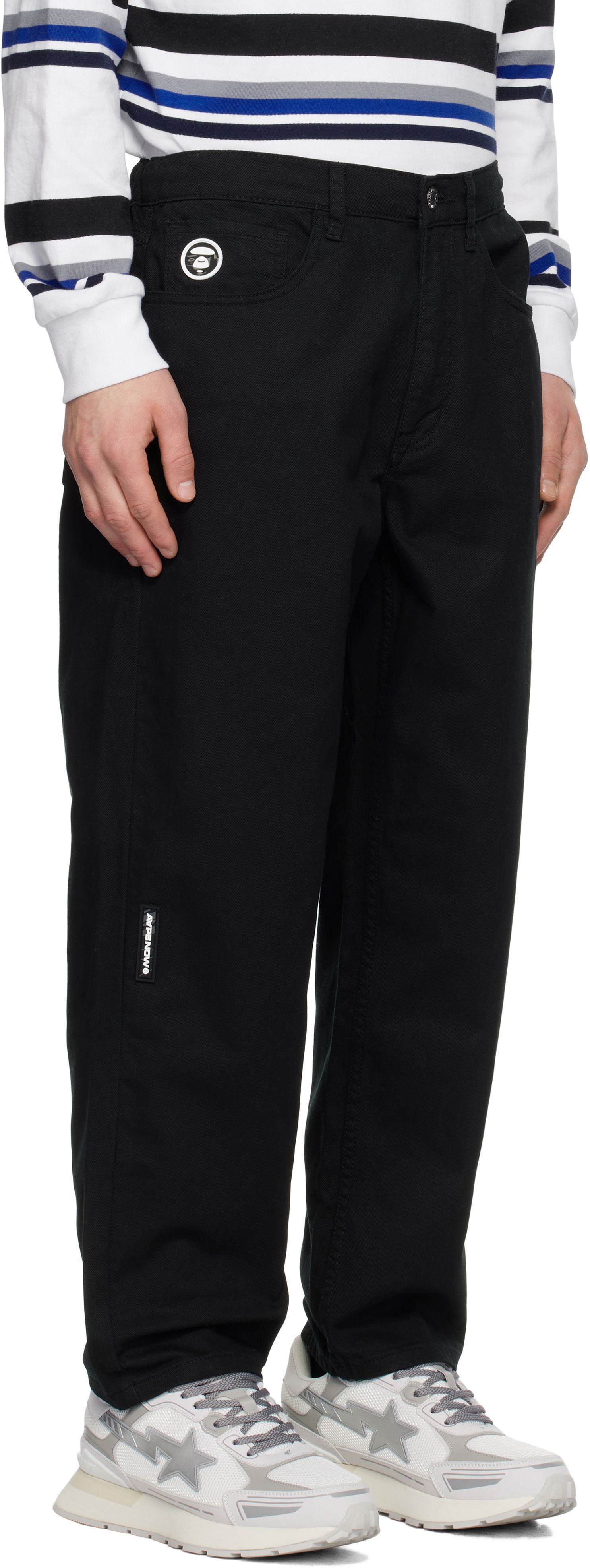 Карго панталони AAPE by A Bathing Ape AAPE by A Bathing Ape 'AAPE NOW' Jeans Черно | AAPJNMB623XXNBKX, 1