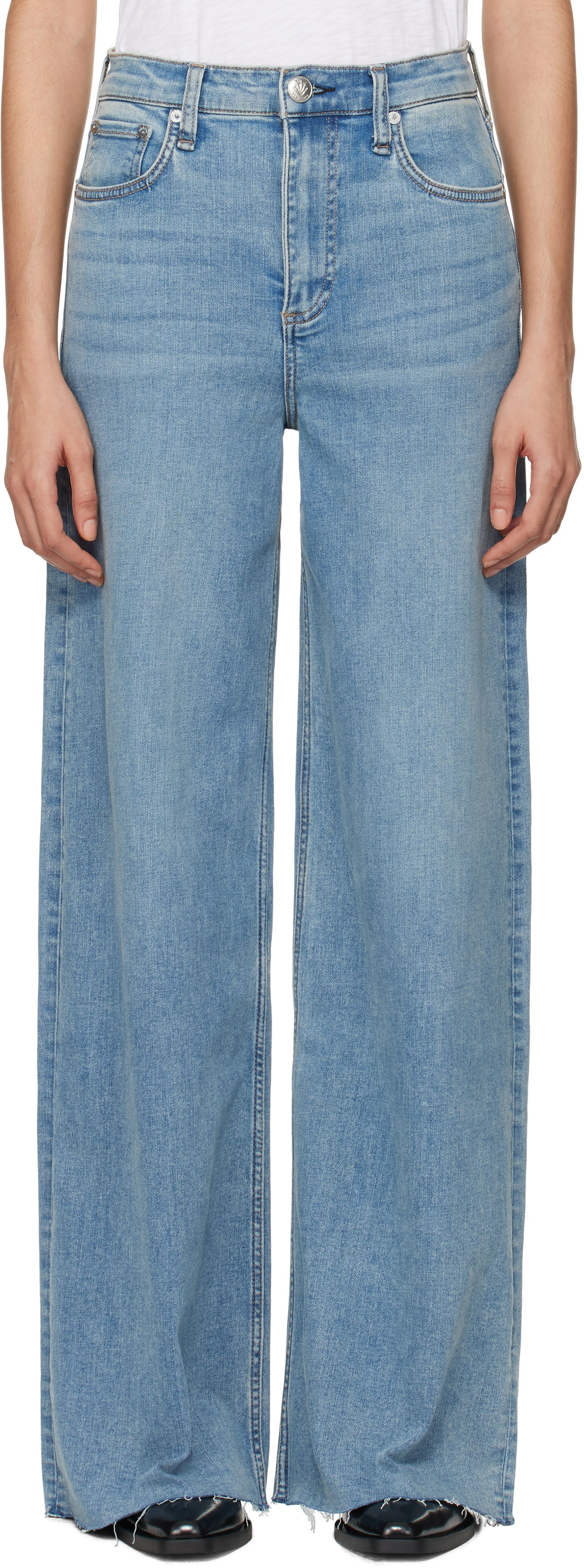 Дънки rag & bone 'The Sofie' High-Rise Ultra Wide Jeans Синьо | WDD24F2952FUWH, 0