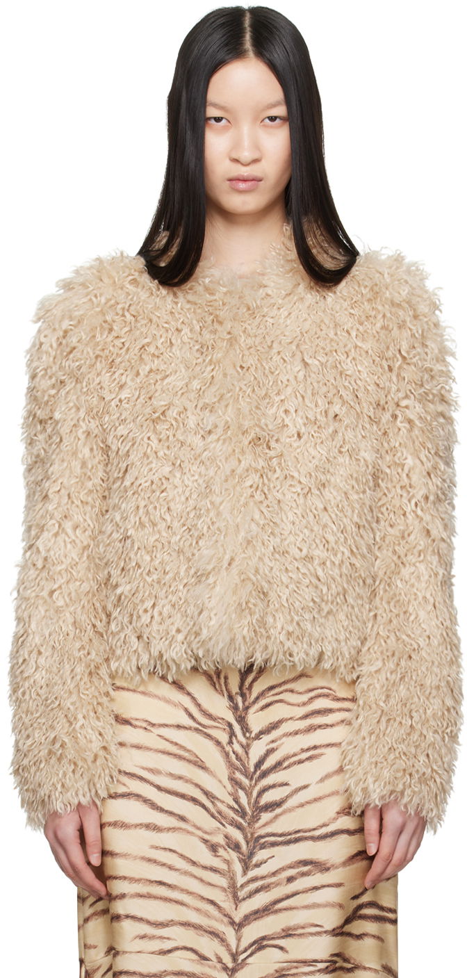 Яке ISABEL MARANT Faux-Fur Jacket Бежово | MA0256FA-B3D02I