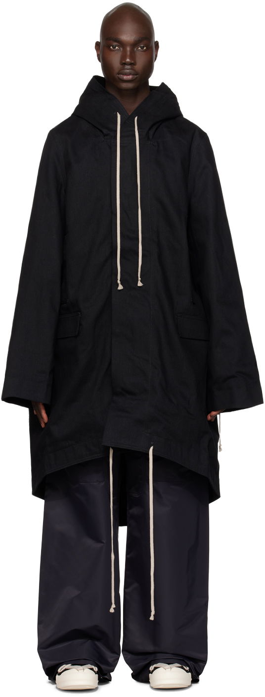 Палта Rick Owens DRKSHDW Hooded Denim Coat Черно | DL02C3990 BLKJP, 0