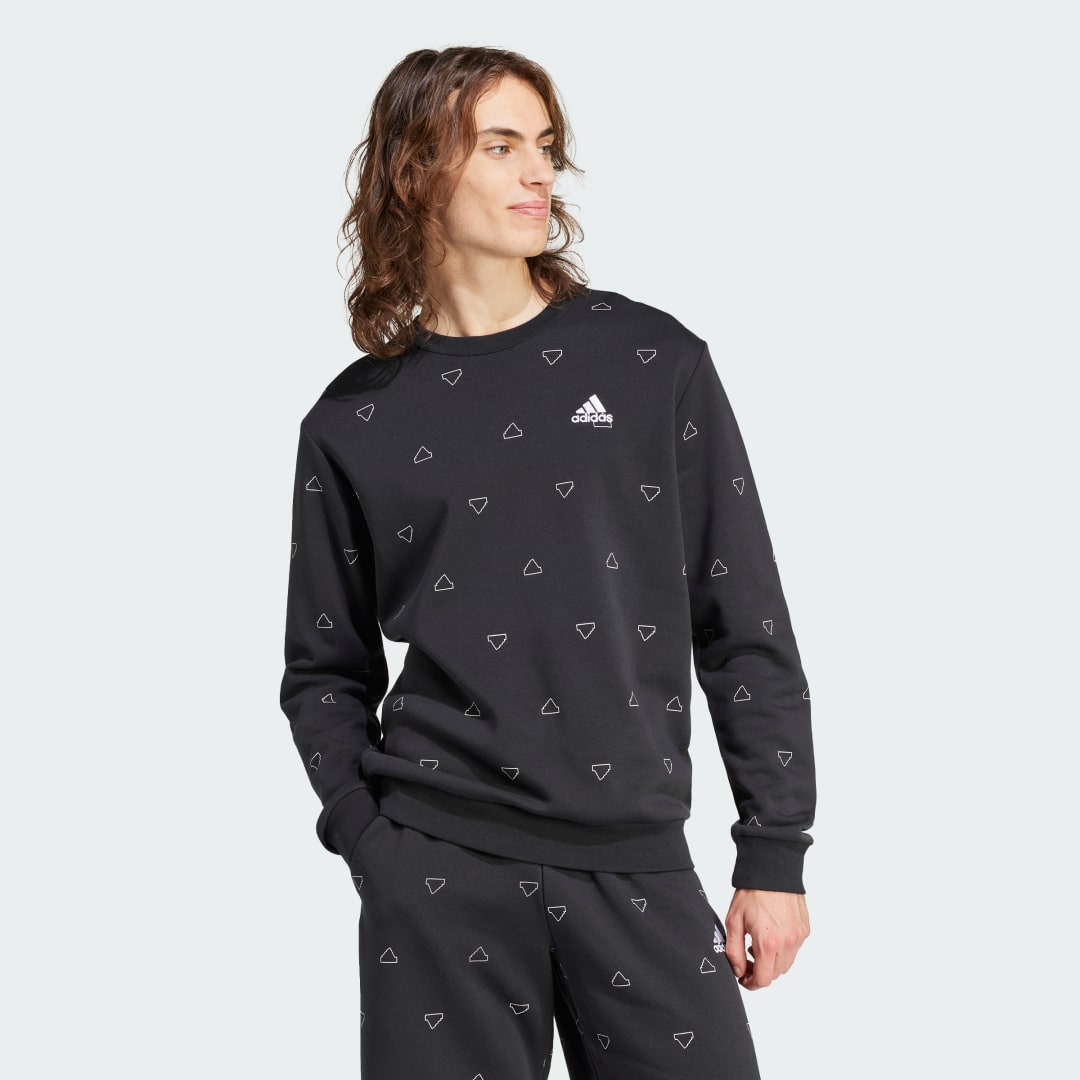 Суитчър adidas Performance Monogram Graphic Crew Sweatshirt Черно | IS1828, 0