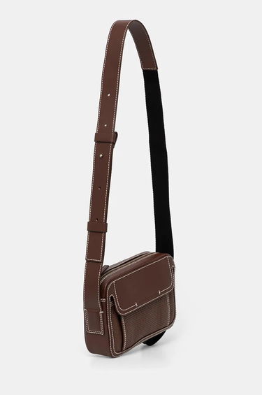 Чанта през рамо Drôle de Monsieur Leather Shoulder Bag Кафяво | E.AC100.LH011.BN, 1