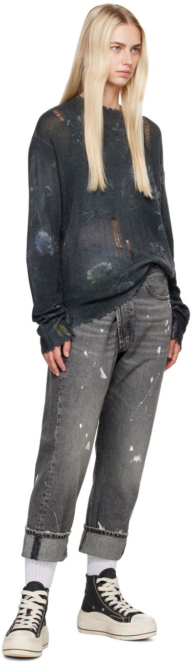Пуловер R13 R13 Distressed Floral Boyfriend Sweater Сиво | R13WY199 Y157A, 4