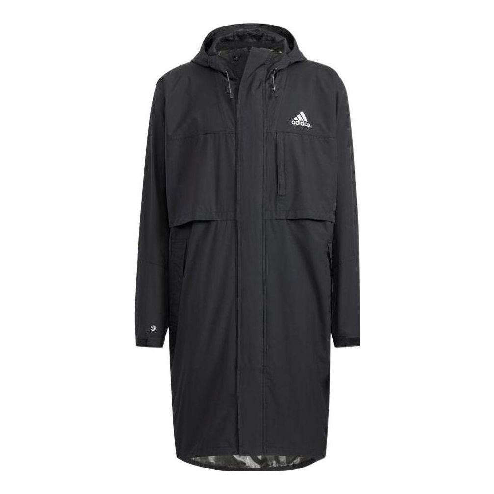 Дъждобран adidas Originals Casual Mid-Length Hooded Windbreaker Черно | HD0041, 0